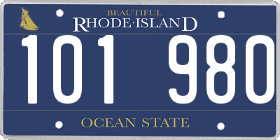 RI license plate 101980