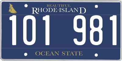 RI license plate 101981
