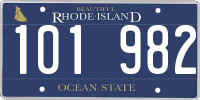 RI license plate 101982