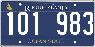 RI license plate 101983