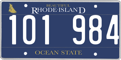 RI license plate 101984