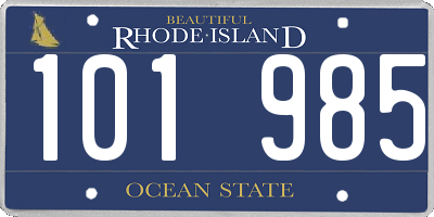 RI license plate 101985
