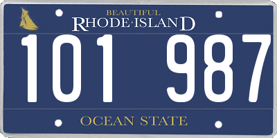 RI license plate 101987