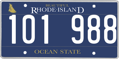 RI license plate 101988