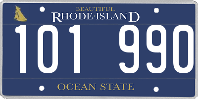 RI license plate 101990