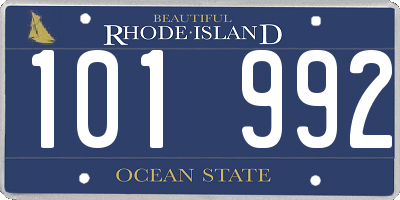 RI license plate 101992