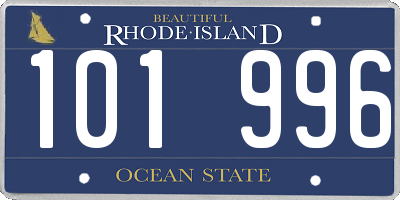 RI license plate 101996
