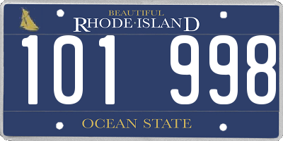 RI license plate 101998