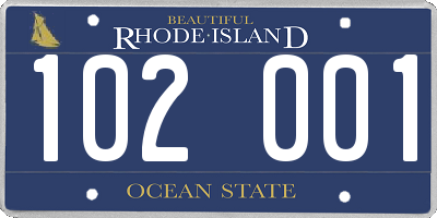 RI license plate 102001