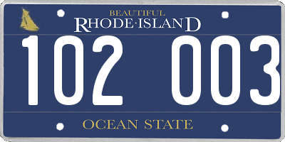 RI license plate 102003