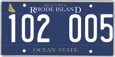 RI license plate 102005