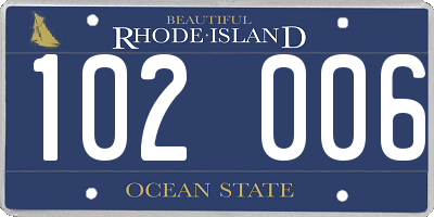 RI license plate 102006