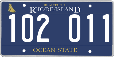 RI license plate 102011