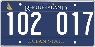 RI license plate 102017