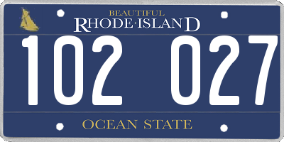 RI license plate 102027