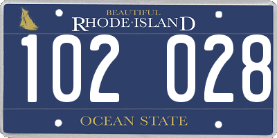 RI license plate 102028
