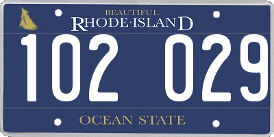 RI license plate 102029