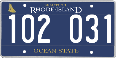 RI license plate 102031