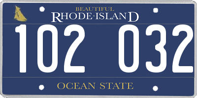 RI license plate 102032