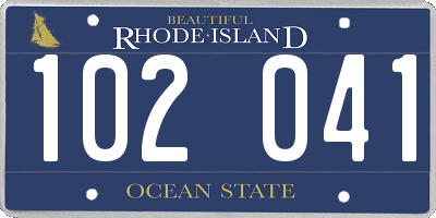 RI license plate 102041