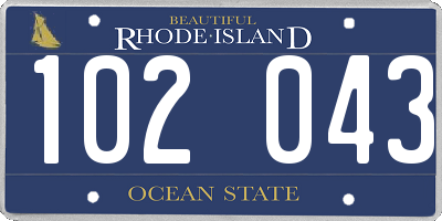 RI license plate 102043