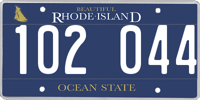 RI license plate 102044