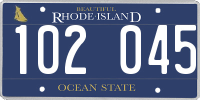 RI license plate 102045