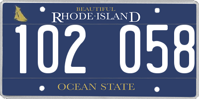 RI license plate 102058