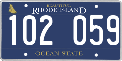 RI license plate 102059