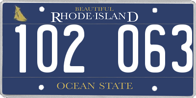 RI license plate 102063