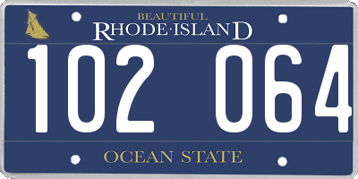 RI license plate 102064