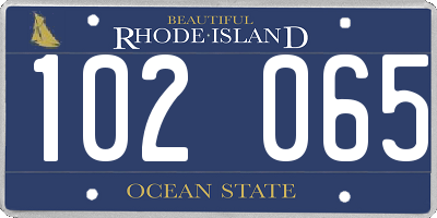RI license plate 102065