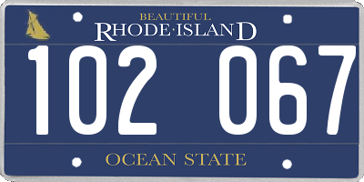 RI license plate 102067