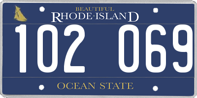 RI license plate 102069