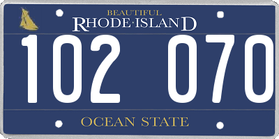 RI license plate 102070