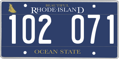 RI license plate 102071