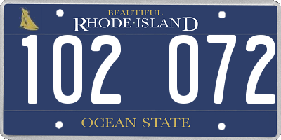 RI license plate 102072