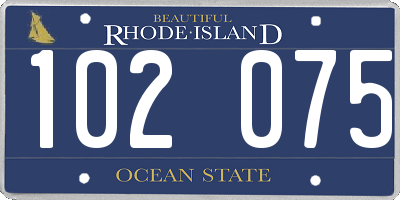 RI license plate 102075