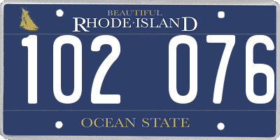RI license plate 102076