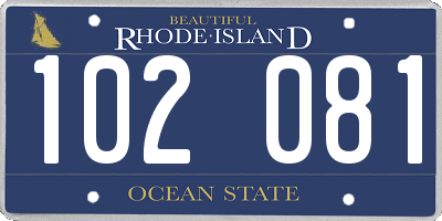 RI license plate 102081