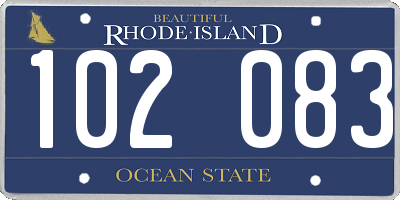 RI license plate 102083