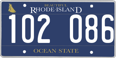 RI license plate 102086