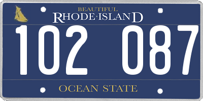 RI license plate 102087