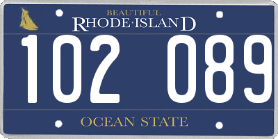 RI license plate 102089