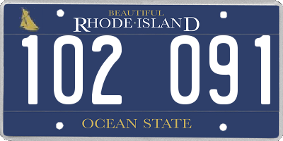 RI license plate 102091
