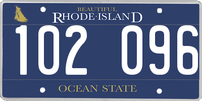 RI license plate 102096