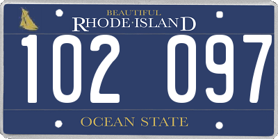 RI license plate 102097