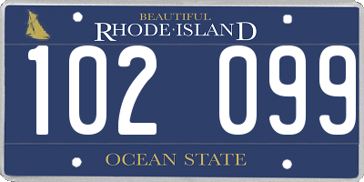 RI license plate 102099