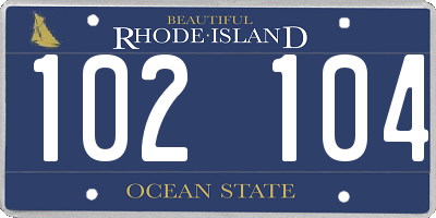 RI license plate 102104