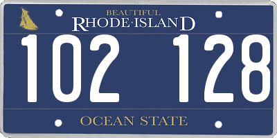 RI license plate 102128